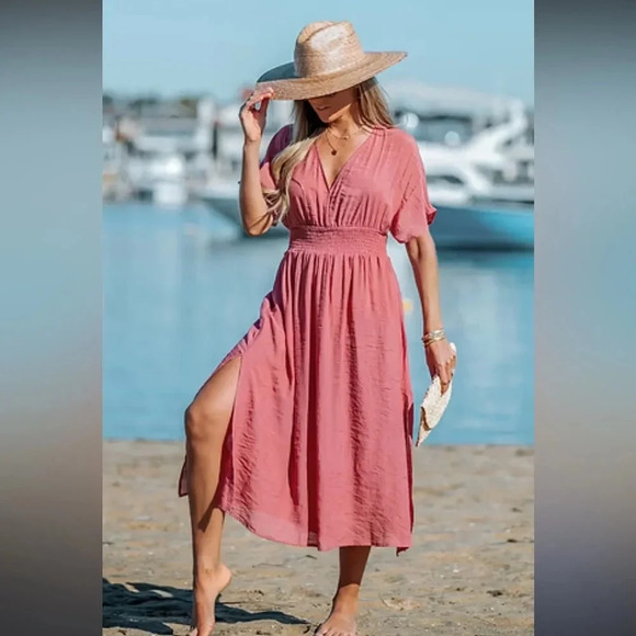 NWT Cupshe women's puff sleeve a-line dress size Medium - Picture 1 of 6